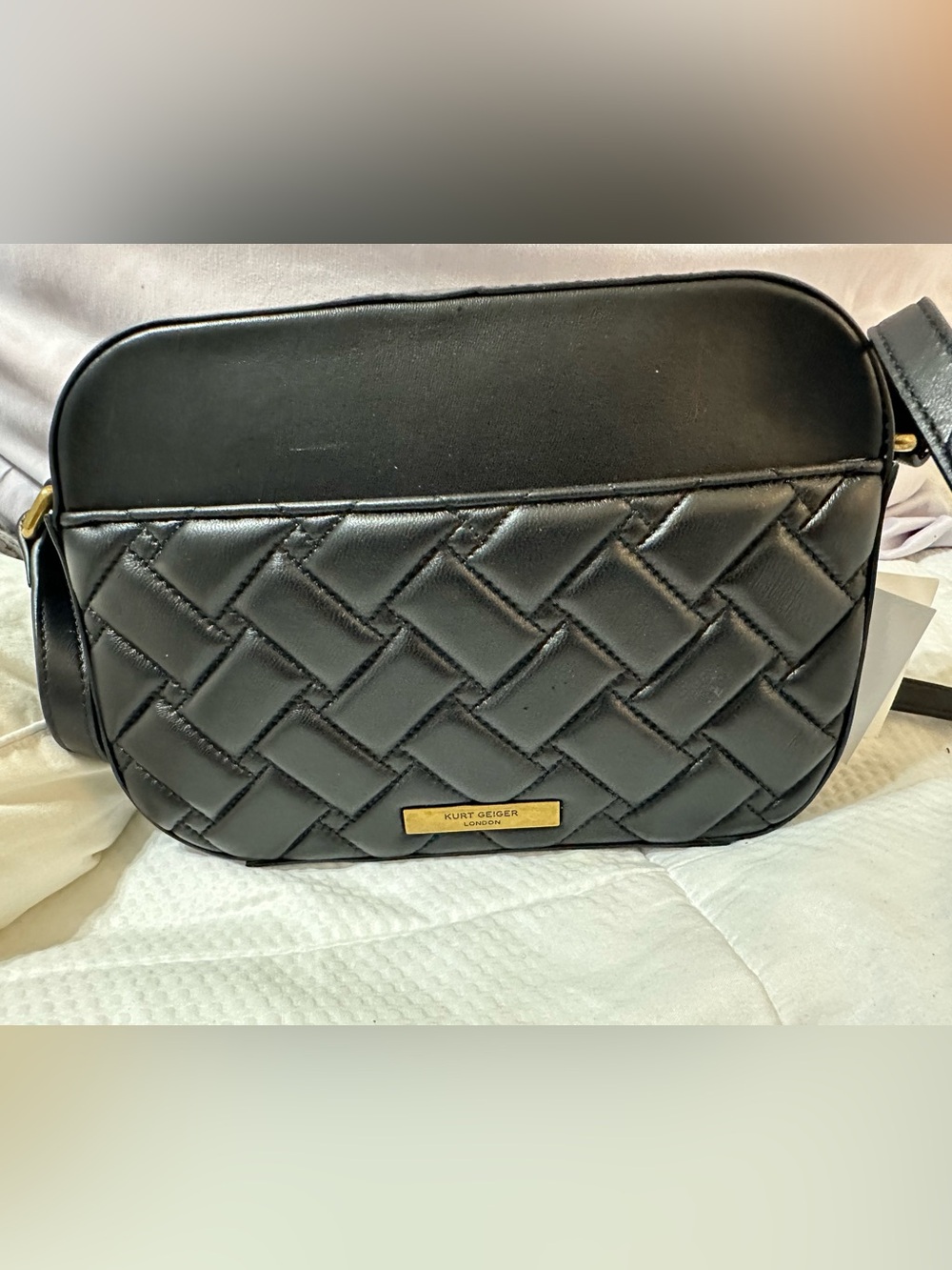 Kurt Geiger Black Quilted Crossbody Bag